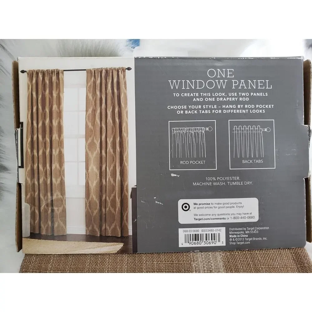 NEW Threshold Tan Jacquard Ikat 54x84 One Window Panel Target‎ Boho Tan Neutral